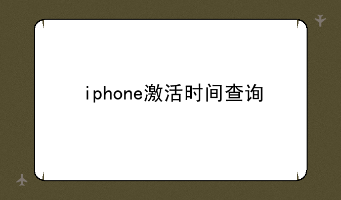 iphone激活时间查询