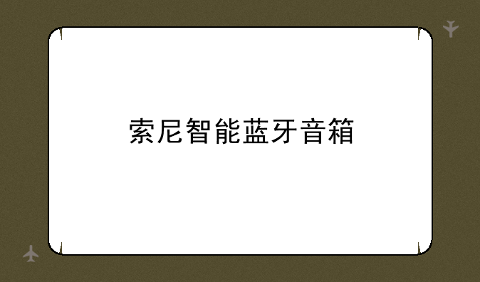 索尼智能蓝牙音箱