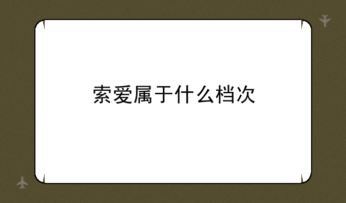 索爱属于什么档次