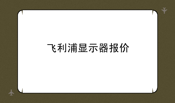 飞利浦显示器报价