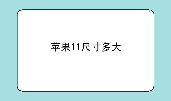 苹果11尺寸多大