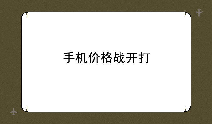手机价格战开打