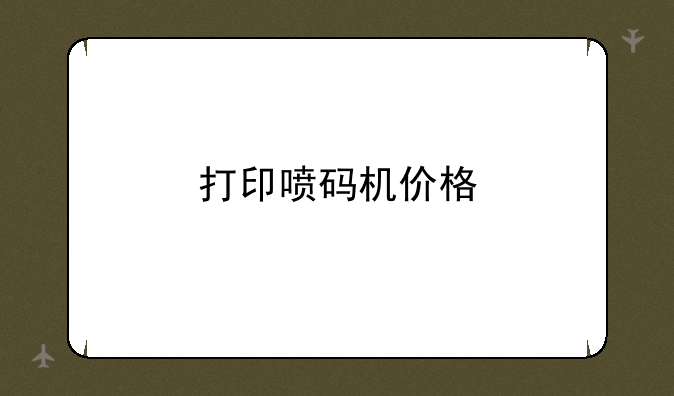 打印喷码机价格