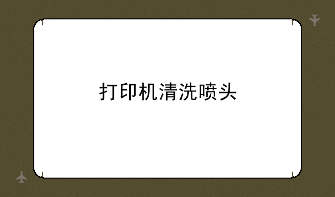 打印机清洗喷头