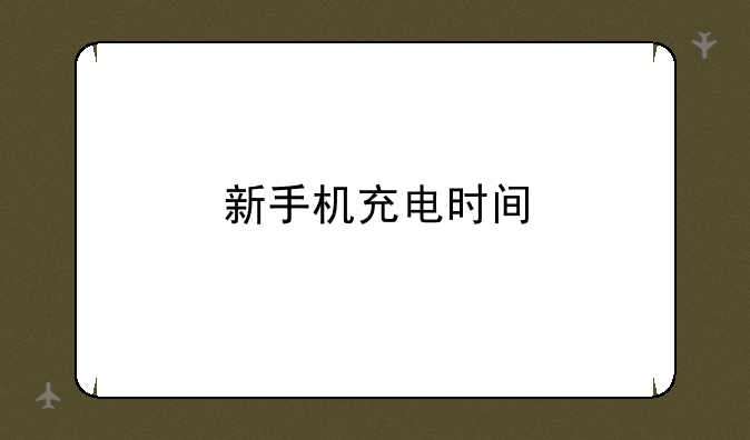 新手机充电时间