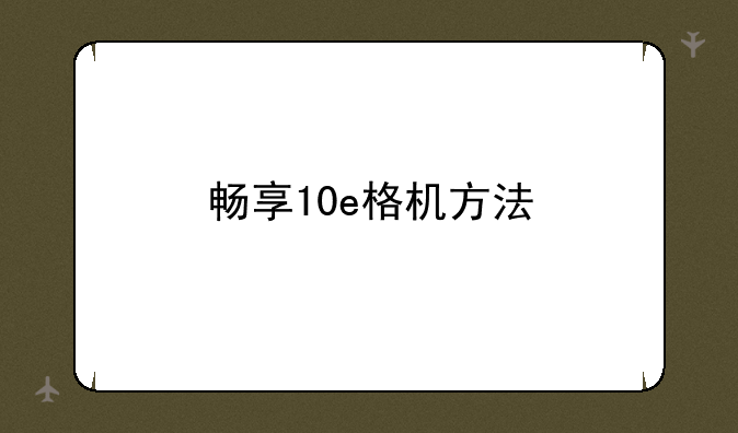 畅享10e格机方法