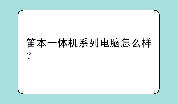 笛本一体机系列电脑怎么样？