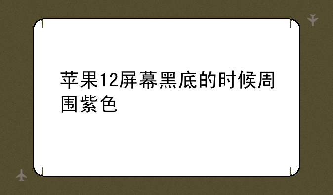 苹果12屏幕黑底的时候周围紫色