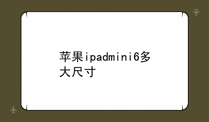 苹果ipadmini6多大尺寸