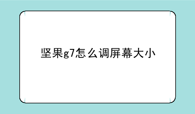 坚果g7怎么调屏幕大小