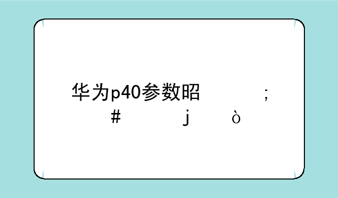 华为p40参数是怎么样的？
