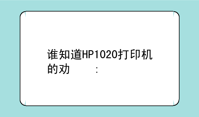 谁知道HP1020打印机的功率