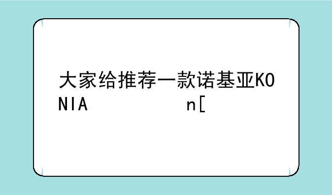 大家给推荐一款诺基亚KONIA翻盖手机吧，女用
