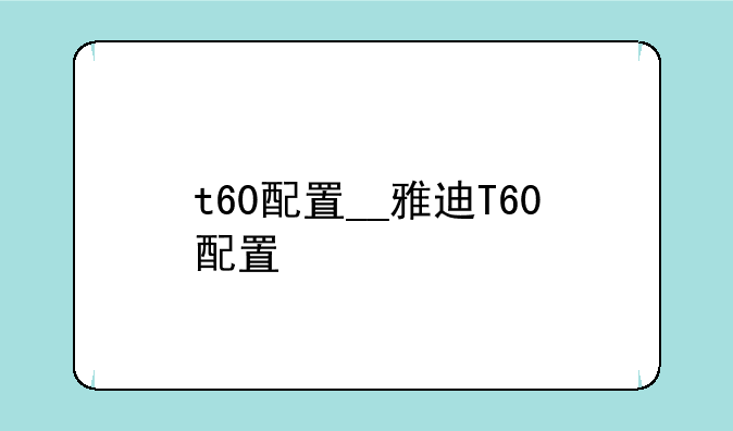 t60配置__雅迪T60配置