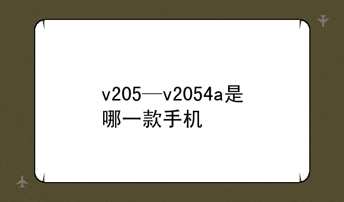 v205—v2054a是哪一款手机