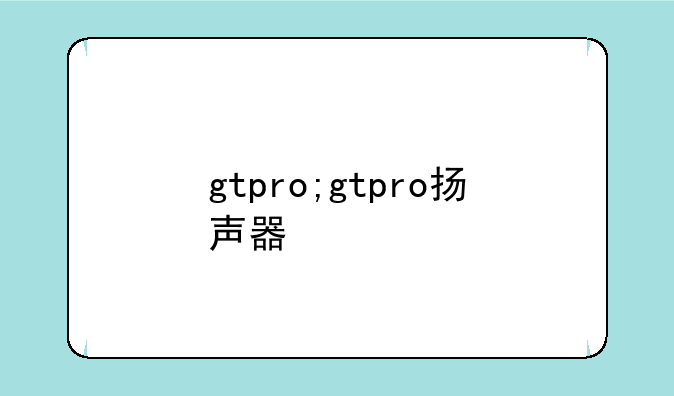 gtpro;gtpro扬声器