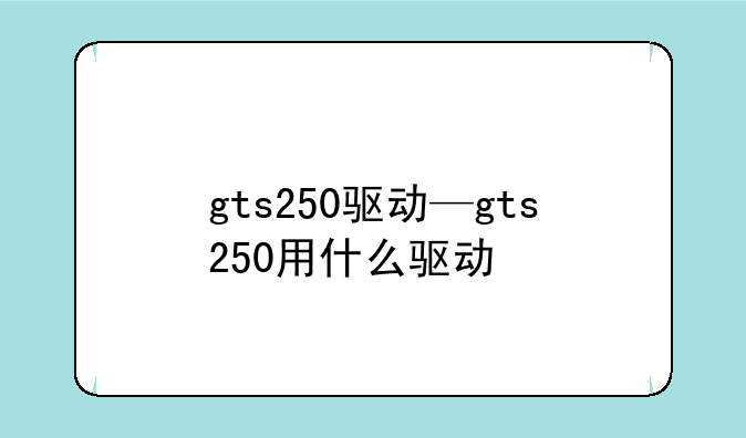 gts250驱动—gts250用什么驱动