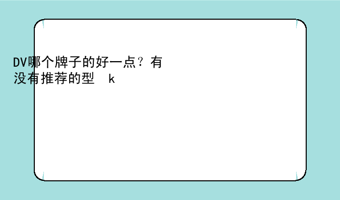 DV哪个牌子的好一点？有没有推荐的型号？