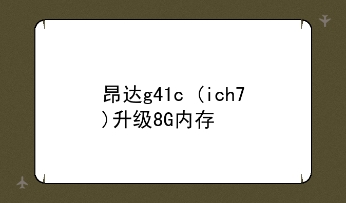 昂达g41c+(ich7)升级8G内存