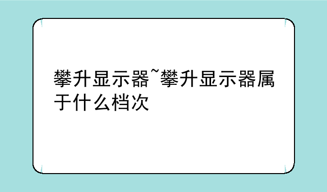 攀升显示器~攀升显示器属于什么档次