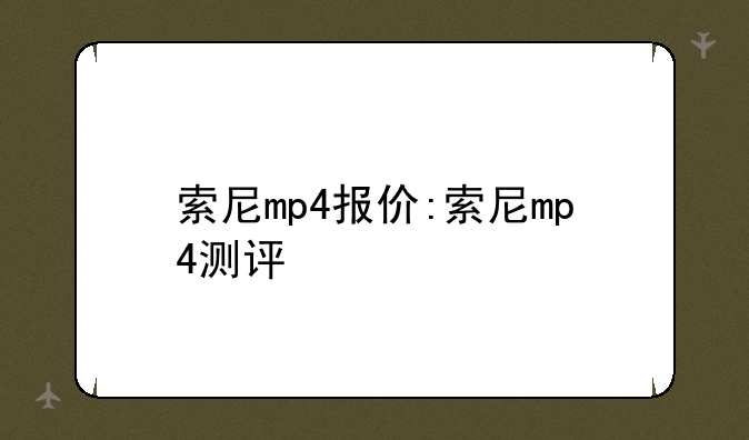 索尼mp4报价:索尼mp4测评