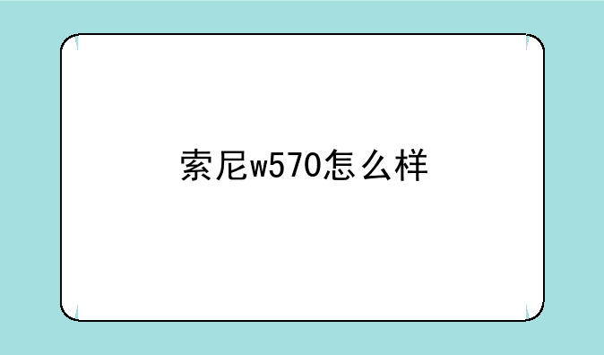 索尼w570怎么样