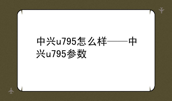 中兴u795怎么样——中兴u795参数