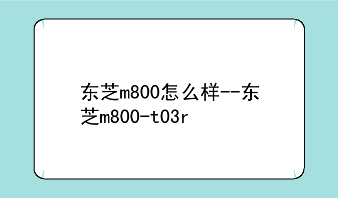 东芝m800怎么样--东芝m800-t03r