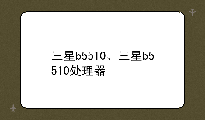 三星b5510、三星b5510处理器