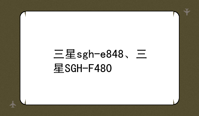 三星sgh-e848、三星SGH-F480