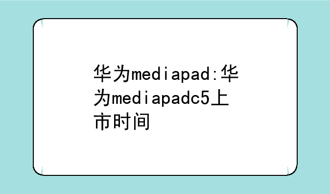 华为mediapad:华为mediapadc5上市时间
