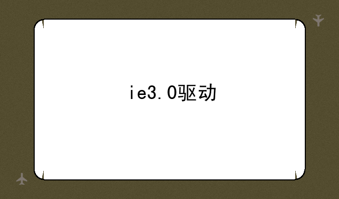 ie3.0驱动